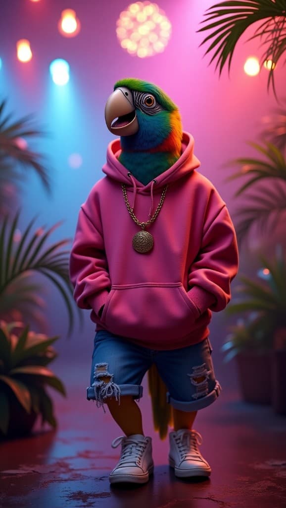 How This Neon-Powered Parrot Became a Social Media Sensation (And How You Can Too!) #digenai #FreeAIVideoGenerator