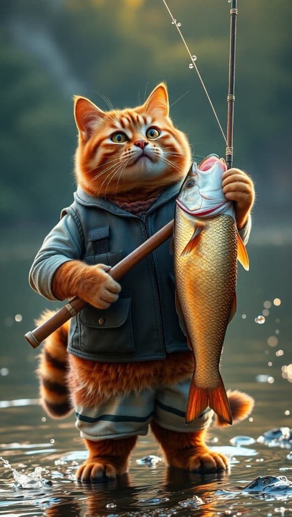 How One Curious Cat’s Fishing Adventure Went Viral with AI Video Magic #digen ai# #FreeAIVideoGenerator