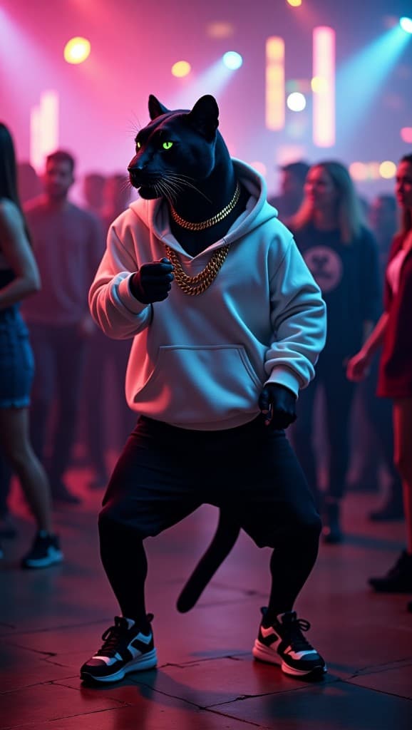 How Zara Turned Her Panther Groove into Viral AI Art: A Nightclub Tale #digenai #FreeAIVideoGenerator