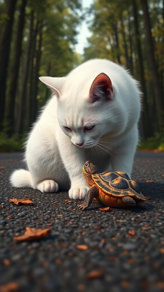 When Curious Cats Meet Ancient Turtles: How AI Brings Nature’s Stories to Life #digen ai #FreeAIVideoGenerator