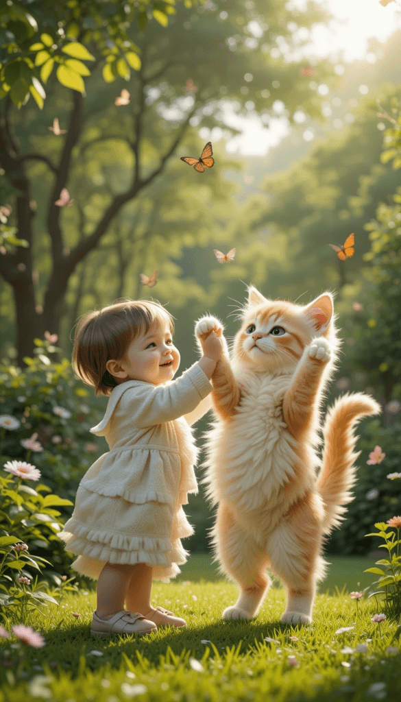 A Toddler's Magical High-Five with a Kitten: How AI Makes Storytelling Easy #digenai #FreeAIVideoGenerator