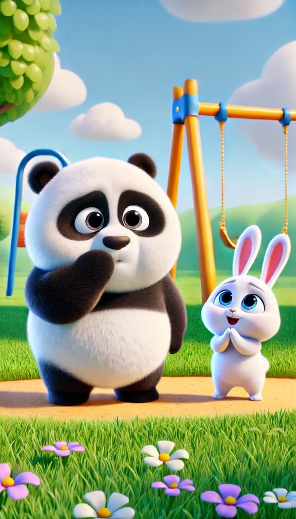 Panda & Rabbit's Whimsical Park Adventure: How AI Brought Their Story To Life #digenai #FreeAIVideoGenerator