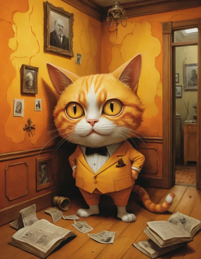 The Mysterious Cat in Yellow: How AI Brought This Vintage Scene to Life #digenai #FreeAIVideoGenerator