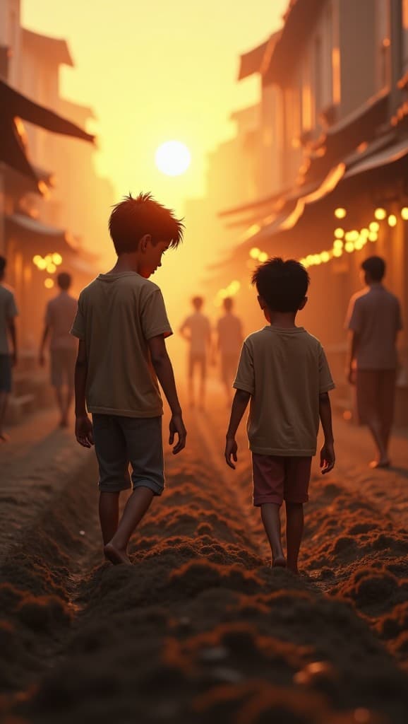 Sunset Whispers: How AI Brought Two Boys' Adventure to Life #digen ai #FreeAIVideoGenerator