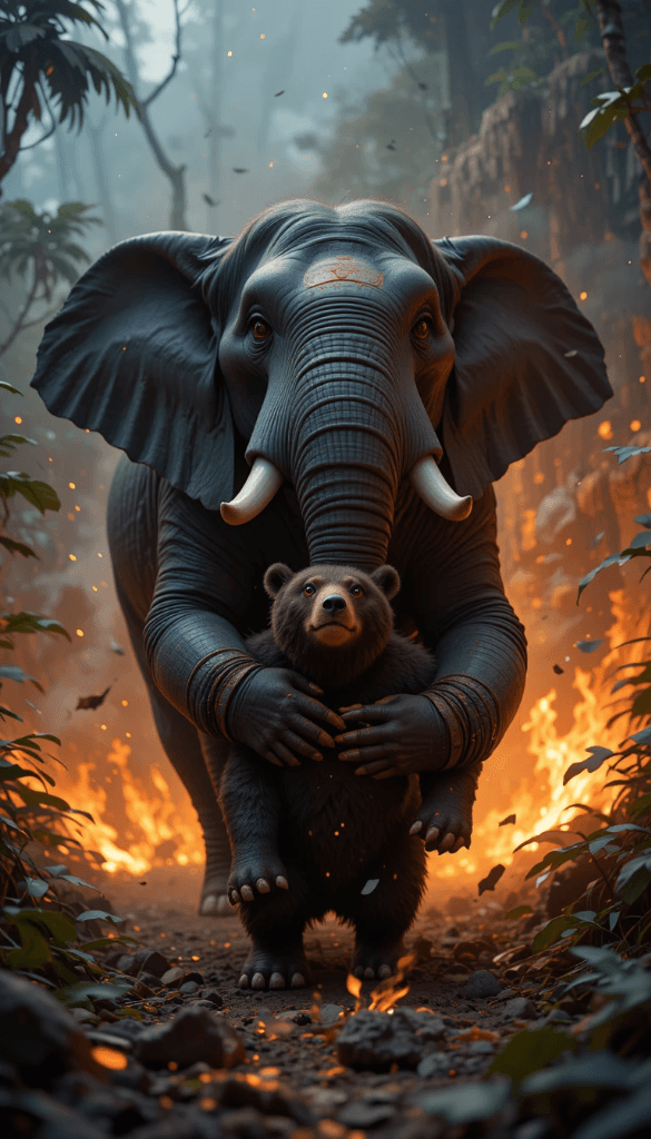 The Unlikely Guardians: How AI Brought an Elephant’s Bond with a Bear Cub to Life #digen ai #FreeAIVideoGenerator