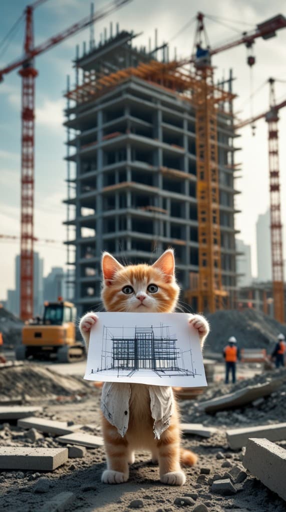 How a Tiny Kitten Redefined Construction with AI Video Magic? #digen ai #FreeAI