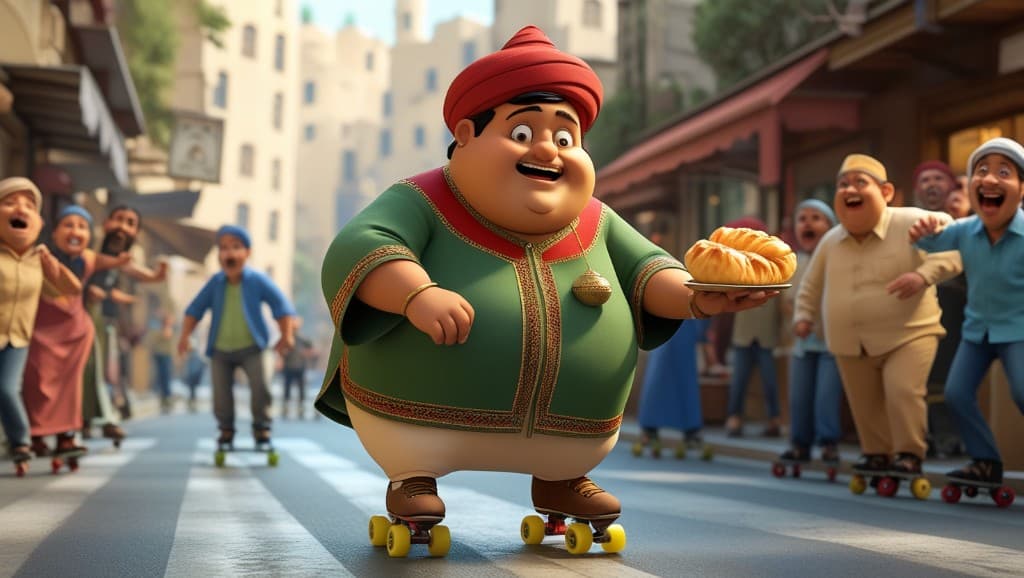 Skating Through Joy: How AI Brought This Golden Treat Deliveryman to Life #digenai #FreeAIVideoGenerator