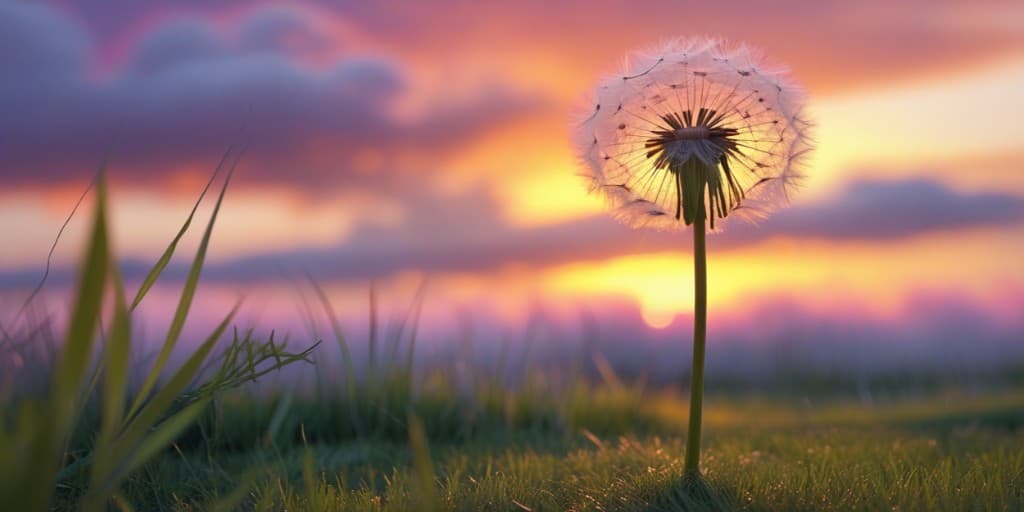 Capturing Magic in Every Seed: How AI Brought This Dandelion’s Sunset Dance to Life #digen ai# #Free AI Video Generator#