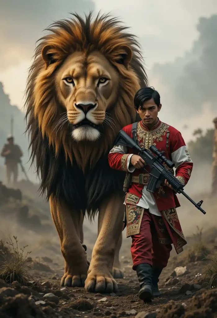The Unlikely Bond Between Man and Lion: How AI Brought This Epic Journey to Life #digenai #FreeAIVideoGenerator