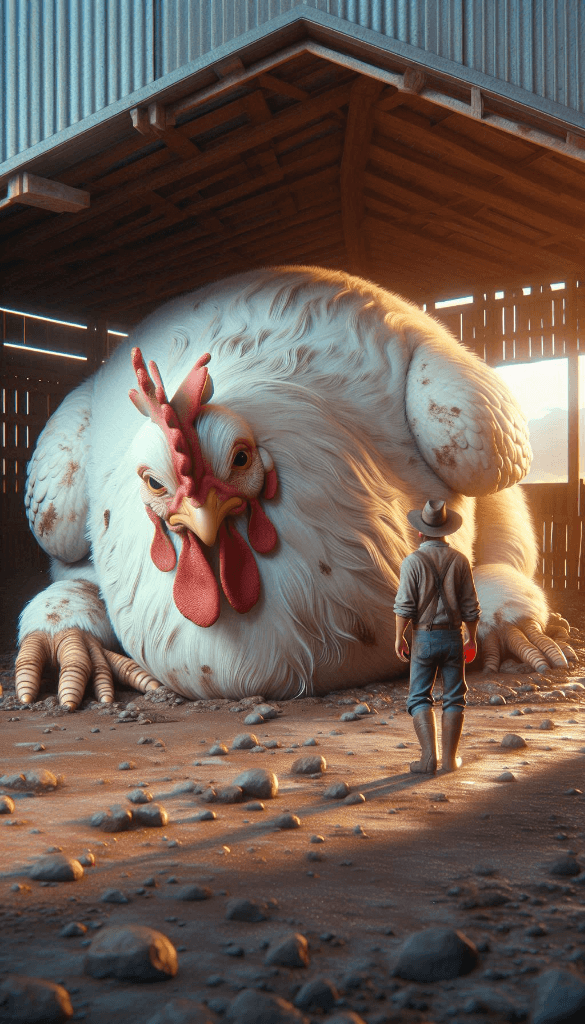 The Day a Farmer Met His Gigantic Chicken: How AI Made Magic Real #digenai #FreeAIVideoGenerator