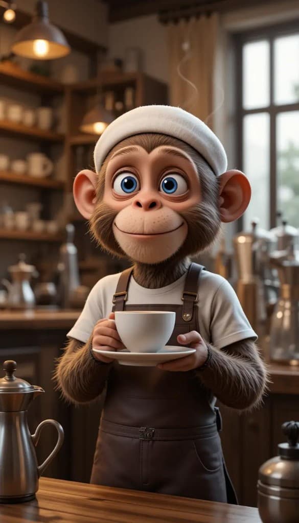 How a Monkey Barista Became an AI Video Sensation – Here’s the Secret! #digen ai #FreeAIVideoGenerator