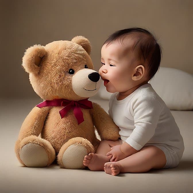 How AI Brought a Teddy Bear’s Love to Life: A Baby’s Gentle Kiss Captivates Millions #digen ai #FreeAIVideoGenerator