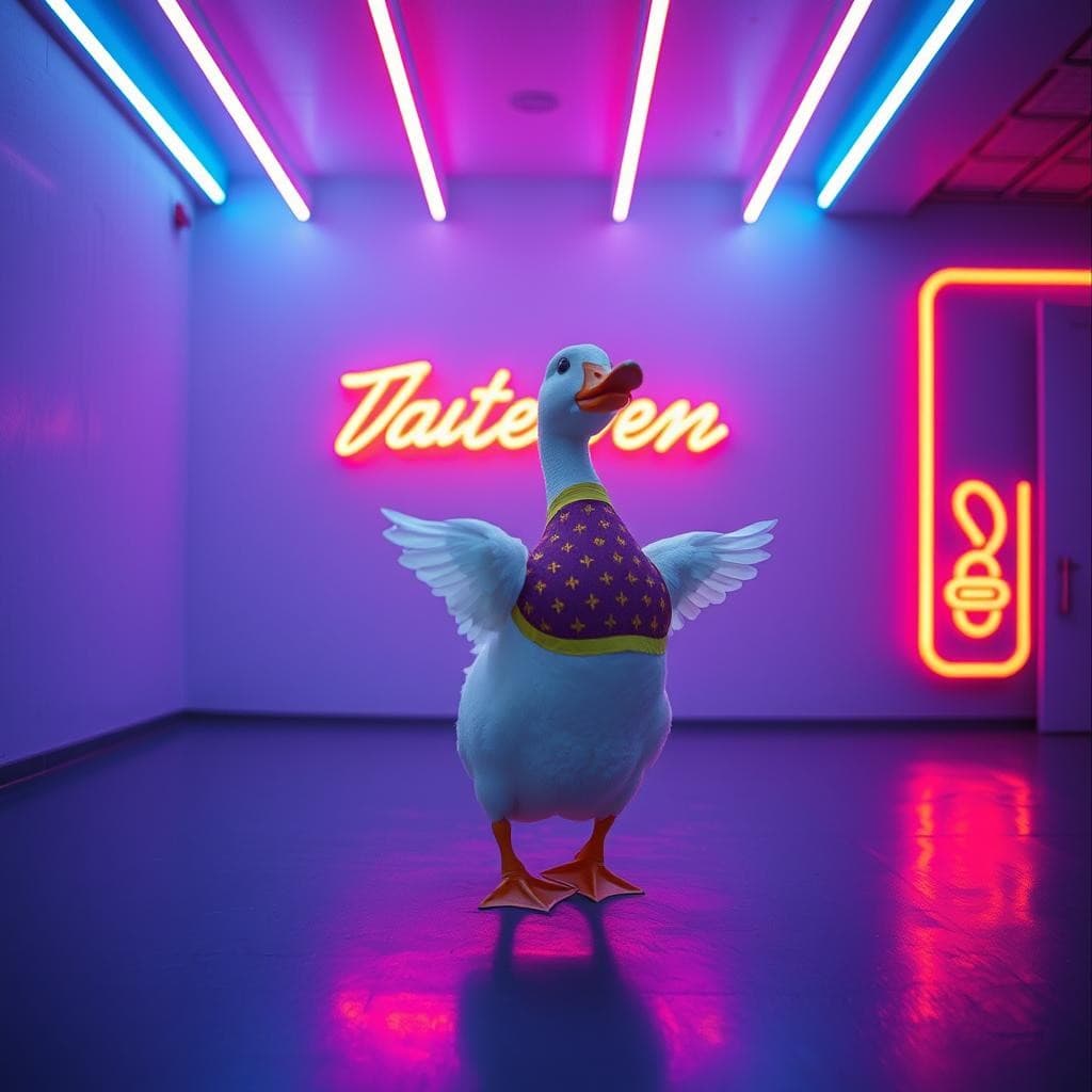 How One Quirky Duck Became a Neon Dad Sensation with AI Video Magic #digenai #FreeAIVideoGenerator