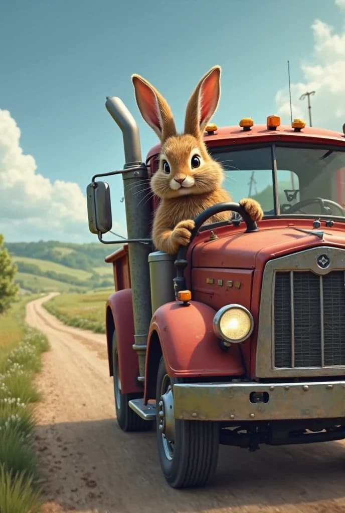 A Bunny's Road Trip Adventure: How AI Makes Your Creativity Hit the Open Road #digen ai# #Free AI Video Generator#