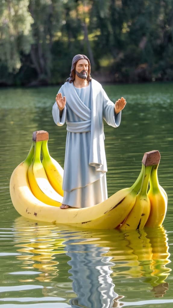 How AI Brought Divine Serenity to a Floating Banana Boat #digen ai #FreeAIVideoGenerator