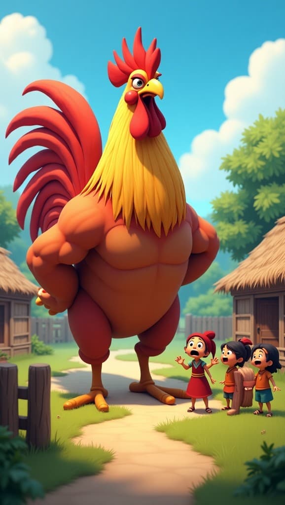 The Day a Giant Rooster Stole Hearts – Create Your Own Magic with AI #digen ai #FreeAIVideoGenerator