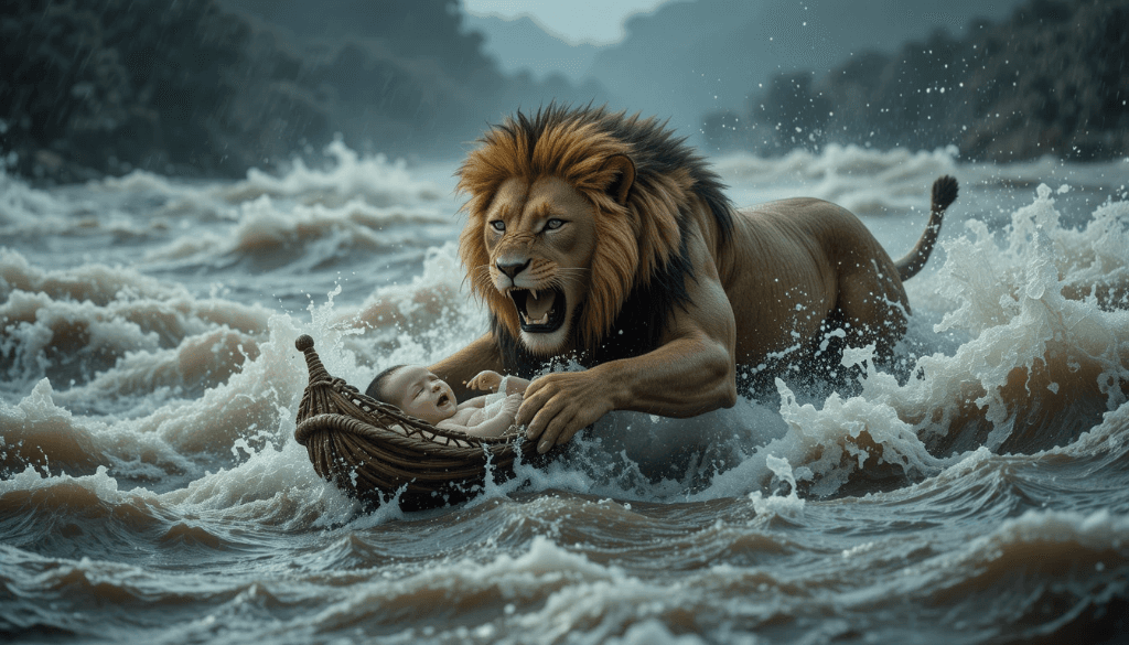 Guardian of the Waves: How AI Brought a Mythic Lion's Rescue to Life #digen ai# #FreeAIVideoGenerator#