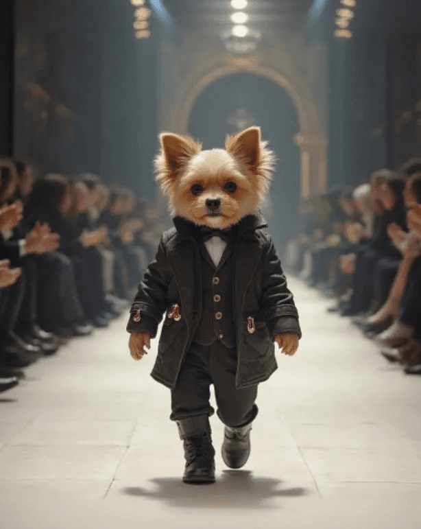 When a Fluffy Dog Stole the Runway: How AI Made Fashion History #digenai #FreeAIVideoGenerator