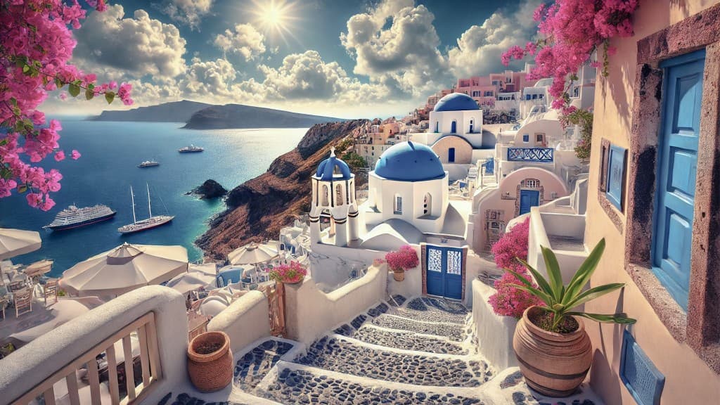 Discover Mediterranean Magic: How AI Brings Greece’s Cliffs to Life #digen ai# #FreeAIVideoGenerator