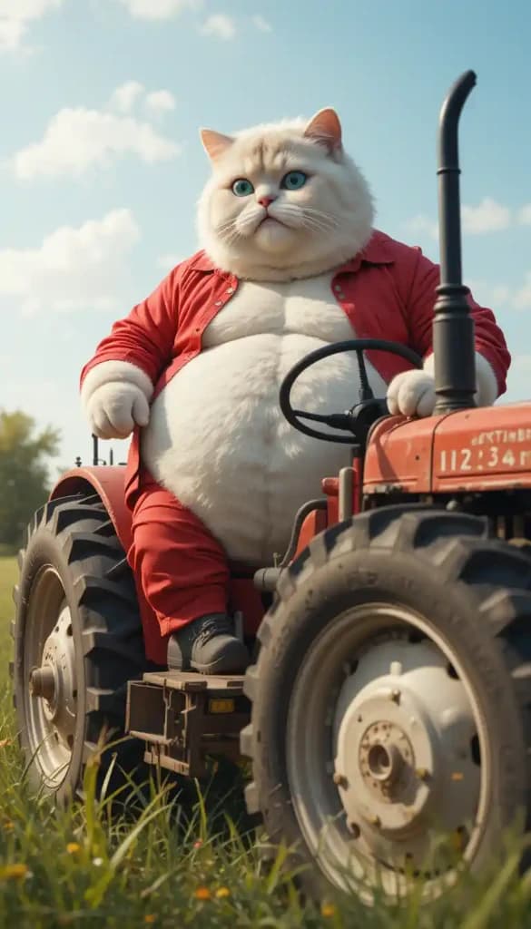 How a Cat Took Over a Tractor: Your Free AI Video Adventure #digen ai #FreeAIVideoGenerator