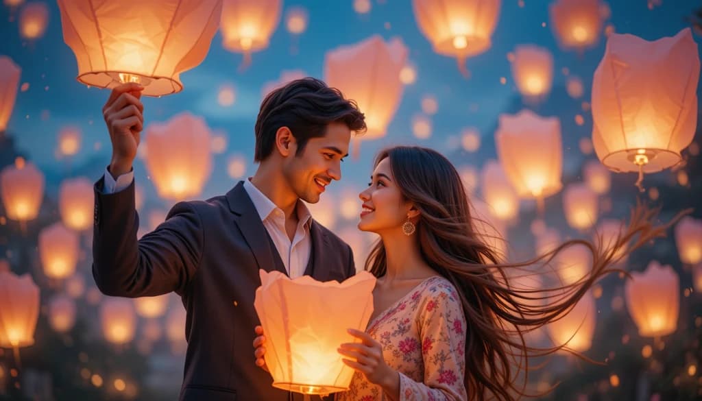 Crafting Magic Moments: How AI Brought a Couple’s Lantern Love Story to Life #digenai #FreeAIVideoGenerator