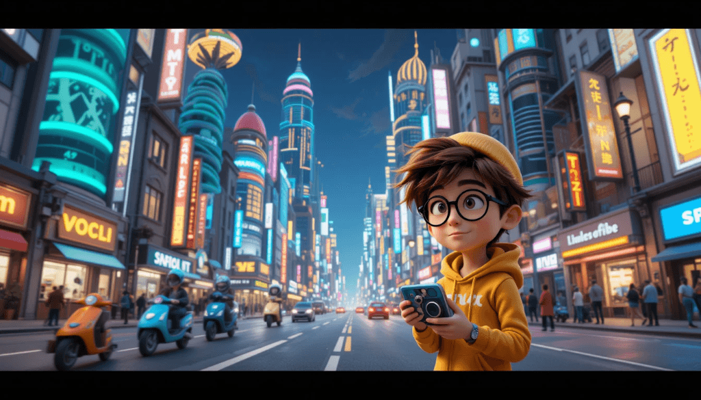 Neon Dreams Come Alive: A Boy’s One-Click Journey from Streetlife to Screen Magic #digen ai# #FreeAIVideoGenerator#