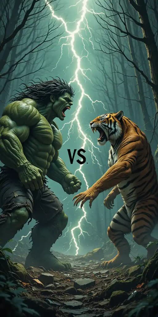 Lightning Clash: How AI Brought Hulk’s Forest Battle to Life #digen ai #FreeAIVideoGenerator