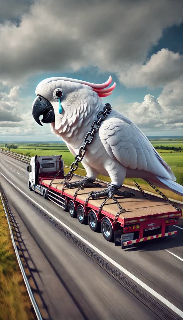The Cockatoo's Highway Adventure: How AI Brought This Surreal Journey to Life #digen ai# #FreeAIVideoGenerator