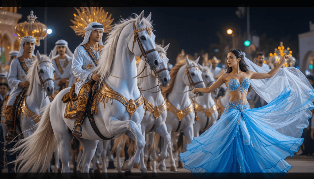 How to Recreate a Mesmerizing Middle Eastern Night Parade with AI Video Magic #digenai #FreeAIVideoGenerator