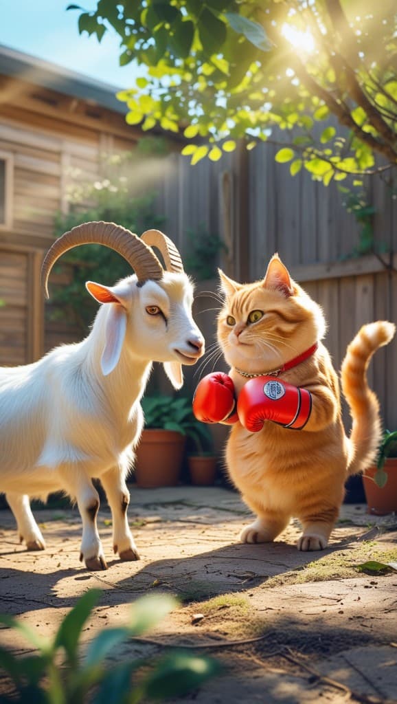 When Goats Meet Boxers: How AI Brings Friendly Fights to Life #digenai #FreeAIVideoGenerator