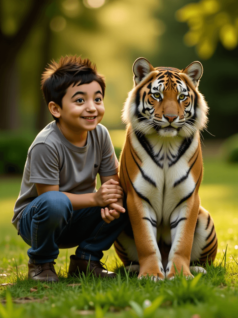 A Boy’s Unlikely Friendship With A Tiger – Made Possible by AI #digen ai #FreeAIVideoGenerator