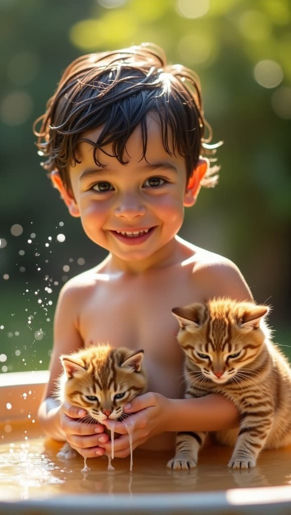 How a Boy’s Playful Moment with Kittens Became Viral Magic—With Just One Click! #digen ai# #Free AI Video Generator#