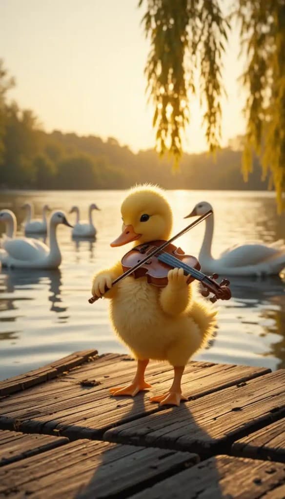 How AI Brought a Musical Duckling’s Sunset Serenade to Life! #digenai #FreeAIVideoGenerator