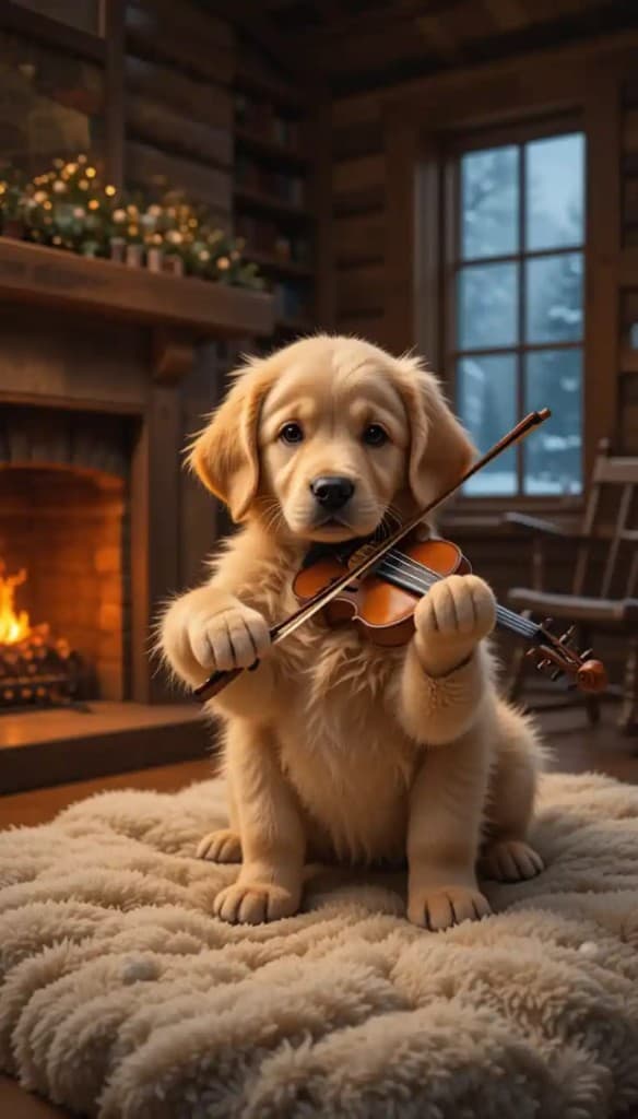 How Did This Puppy’s Violin Concert Melt Winter Magic? Create Your Own AI Videos! #digenai #FreeAIVideoGenerator
