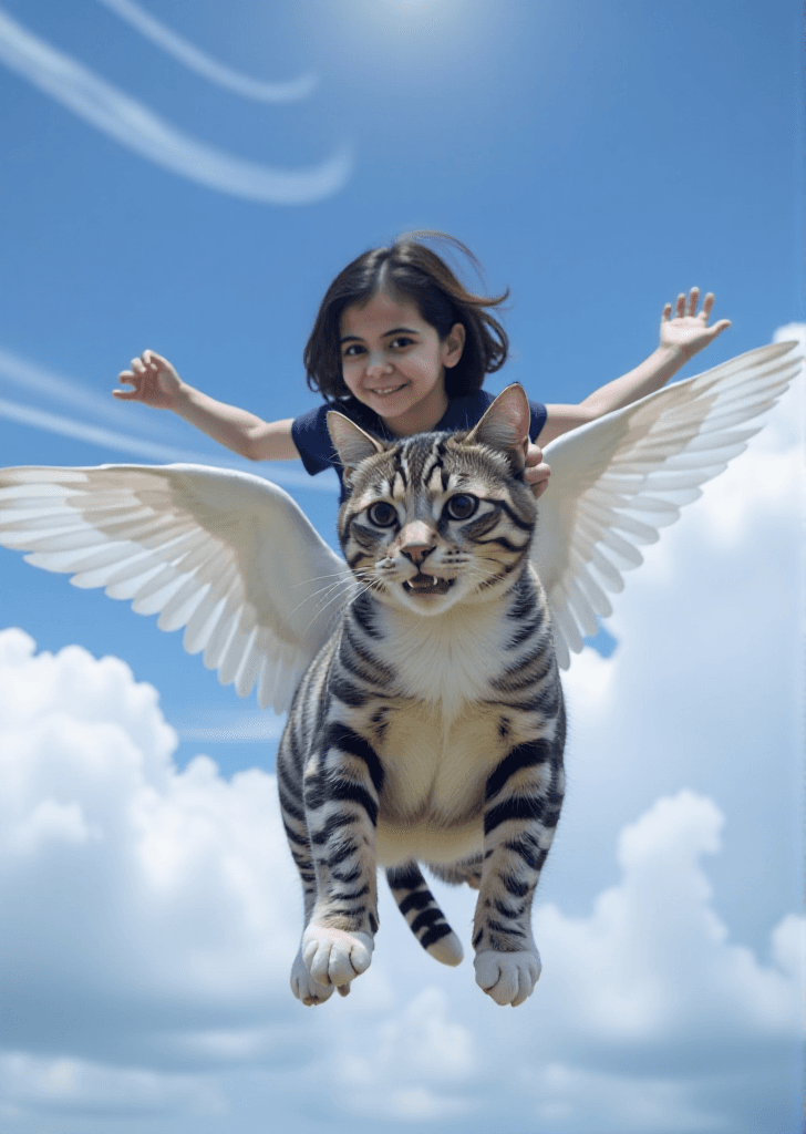 Unlock Magic with AI: How Mia Flew with Her Winged Cat #digen ai #FreeAI