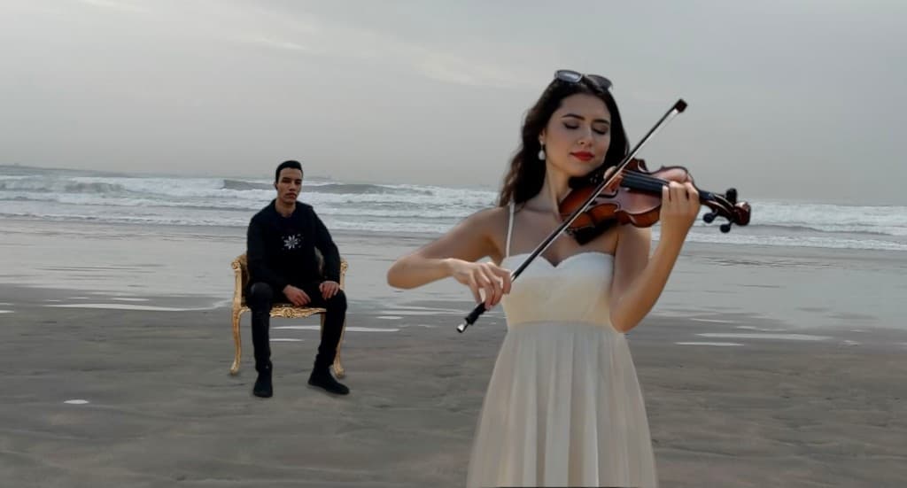 How AI Brought a Violinist's Dream to Life: A Serene Beach Symphony #digen ai #FreeAIVideoGenerator