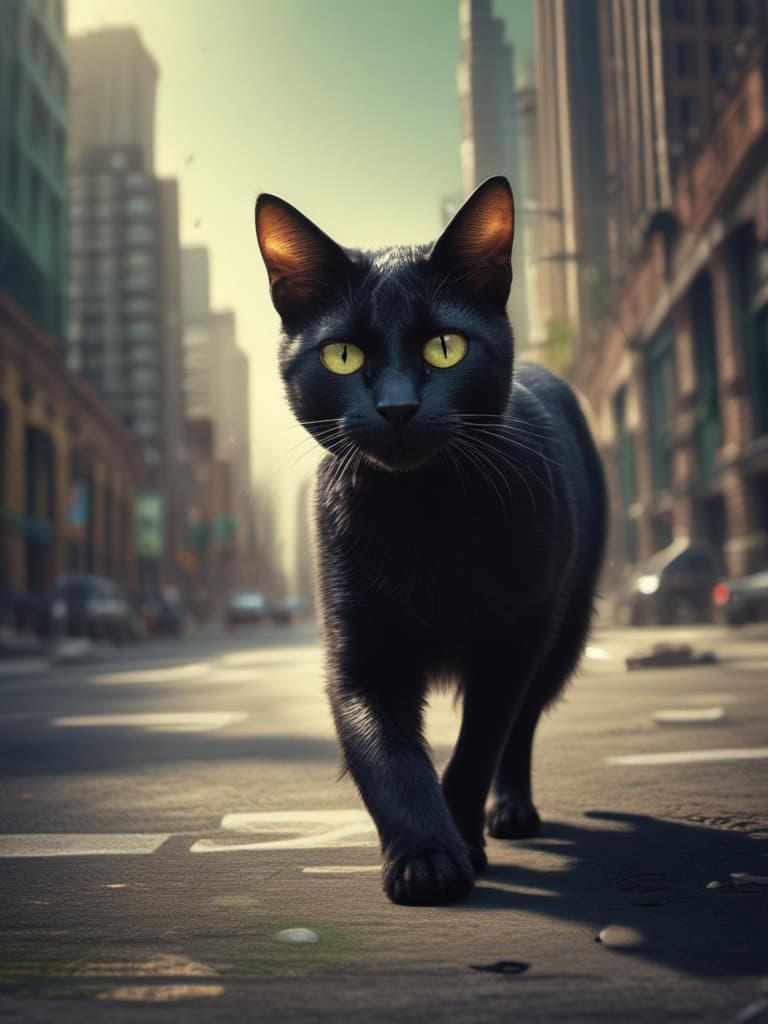 How One Sleek Black Cat Conquered the City Lights with AI Video Magic #digen ai #Free AI Video Generator