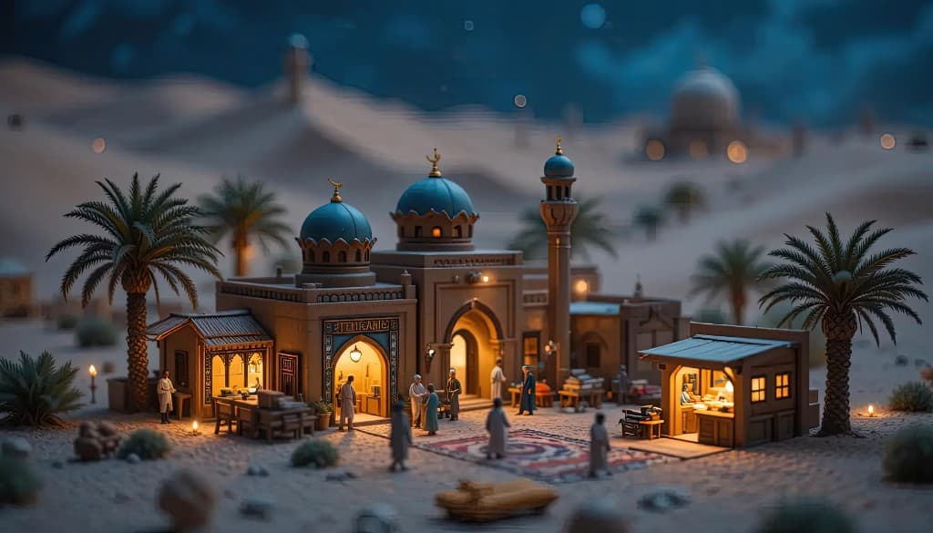 Capturing Desert Serenity: How AI Brought a Starlit Mosque to Life #digen ai #FreeAIVideoGenerator
