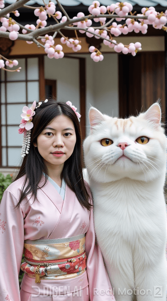How AI Brought a Serene Samurai Cat Lady to Life (And How You Can Too!) #digen ai# #Free AI Video Generator#