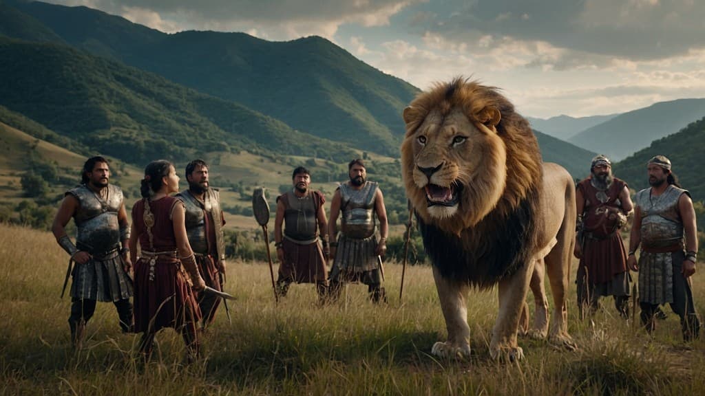 Unleash Epic Battles: How AI Crafted Warriors vs Lion Drama – Free for Everyone! #digen ai# #Free AI Video Generator#