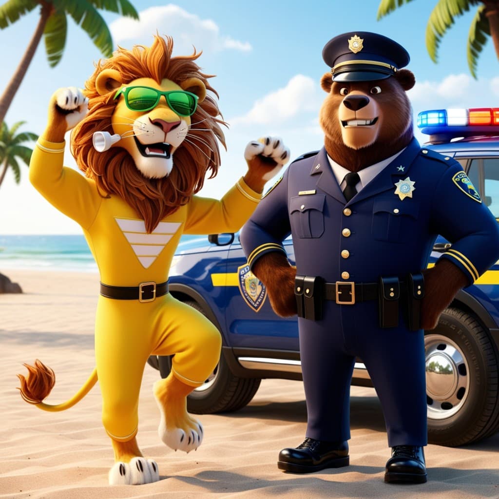 How AI Brought Sunshine City’s Superhero Lion & Cop Bear to Life #digen ai #FreeAI Video Magic