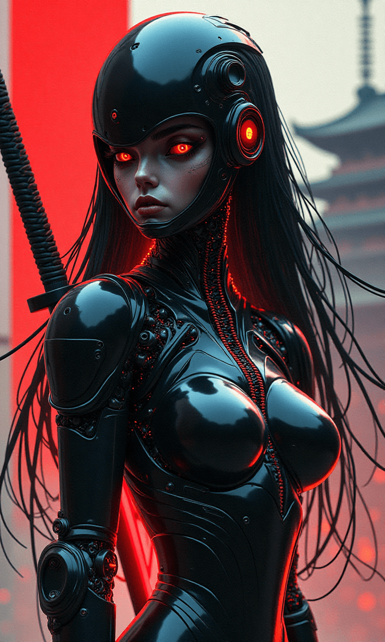 Cybernetic Samurai Meets Neon Future – How AI Brings This Vision To Life #digen ai# #Free AI Video Generator#