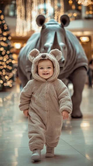 How a Toddler’s Joyful Encounter with a Magical Rhino Became Viral Magic – And How You Can Create Your Own! #digen ai# #FreeAI