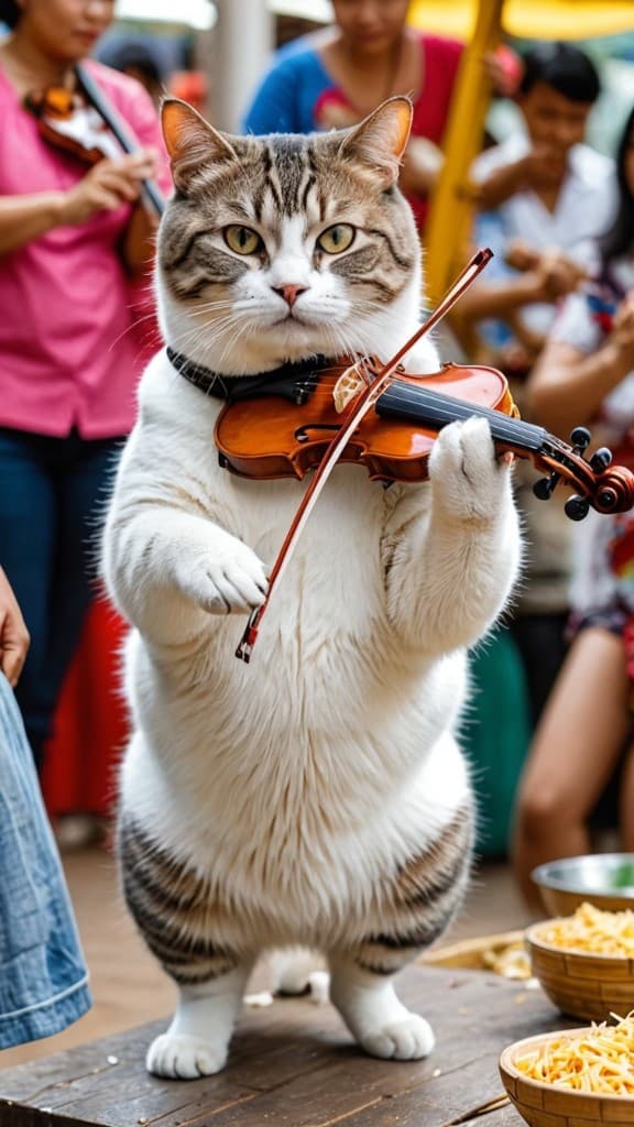 How One Clever Cat Took Over Street Performances with AI-Generated Music Videos? #digen ai #FreeAIVideoGenerator