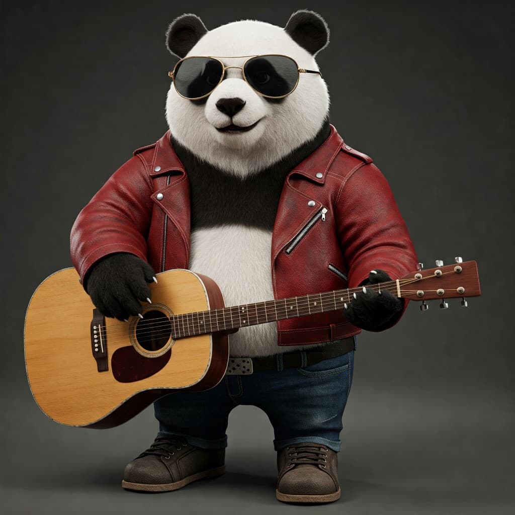 The Panda Rockstar: How AI Made a Street Musician Go Viral #digen ai# #Free AI Video Generator#