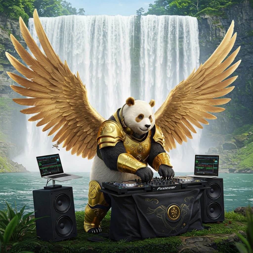 How AI Turned a Golden Panda’s DJ Dream into Reality #digen ai #FreeAIVideoGenerator
