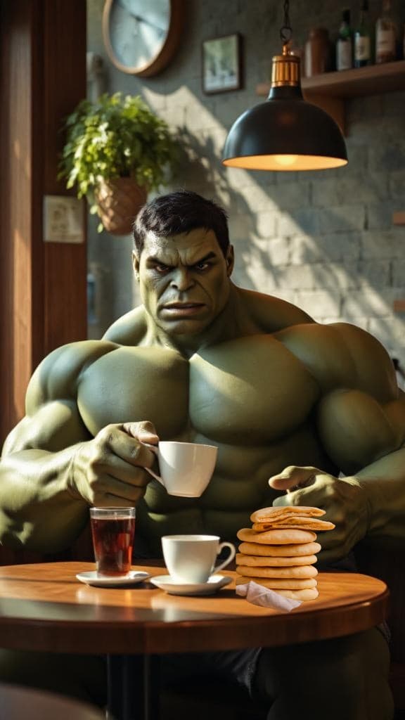 How Did We Get The Hulk To Sit Quietly With Pancakes? Your Free AI Video Guide #digen ai #FreeAIVideoGenerator