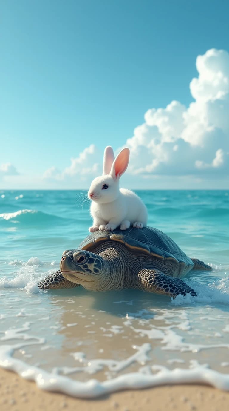 How AI Brought a Bunny and Turtle’s Ocean Adventure to Life – Try It Free! #digenai #FreeAIVideoGenerator