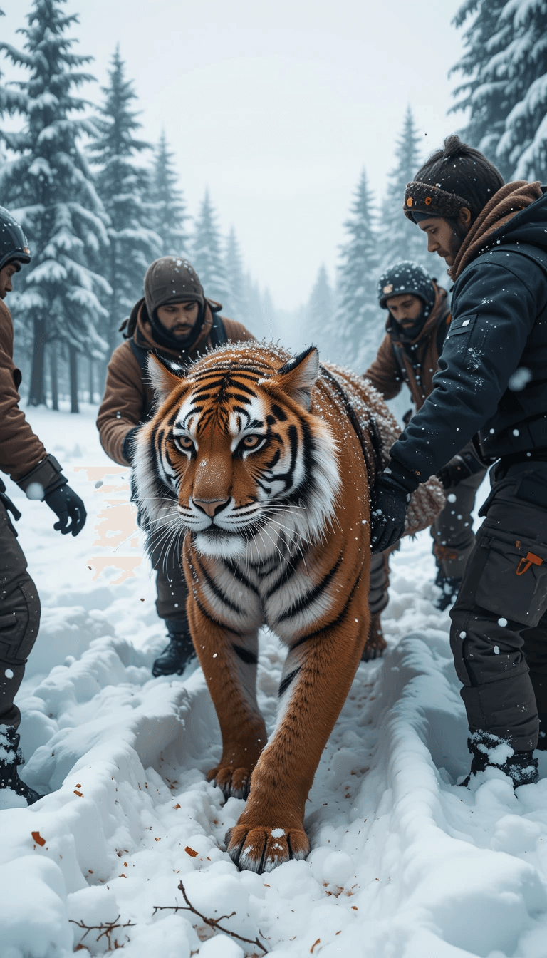 Capturing the Wild Heart of Winter: How AI Brought This Tiger Encounter to Life #digen ai# #Free AI Video Generator#