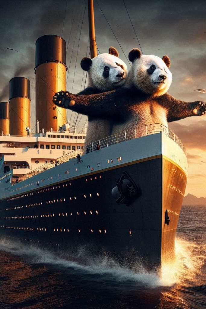 How AI Brought Titanic’s Legends to Life: A Panda’s Playful Leap Through Time #digen ai #FreeAIVideoGenerator